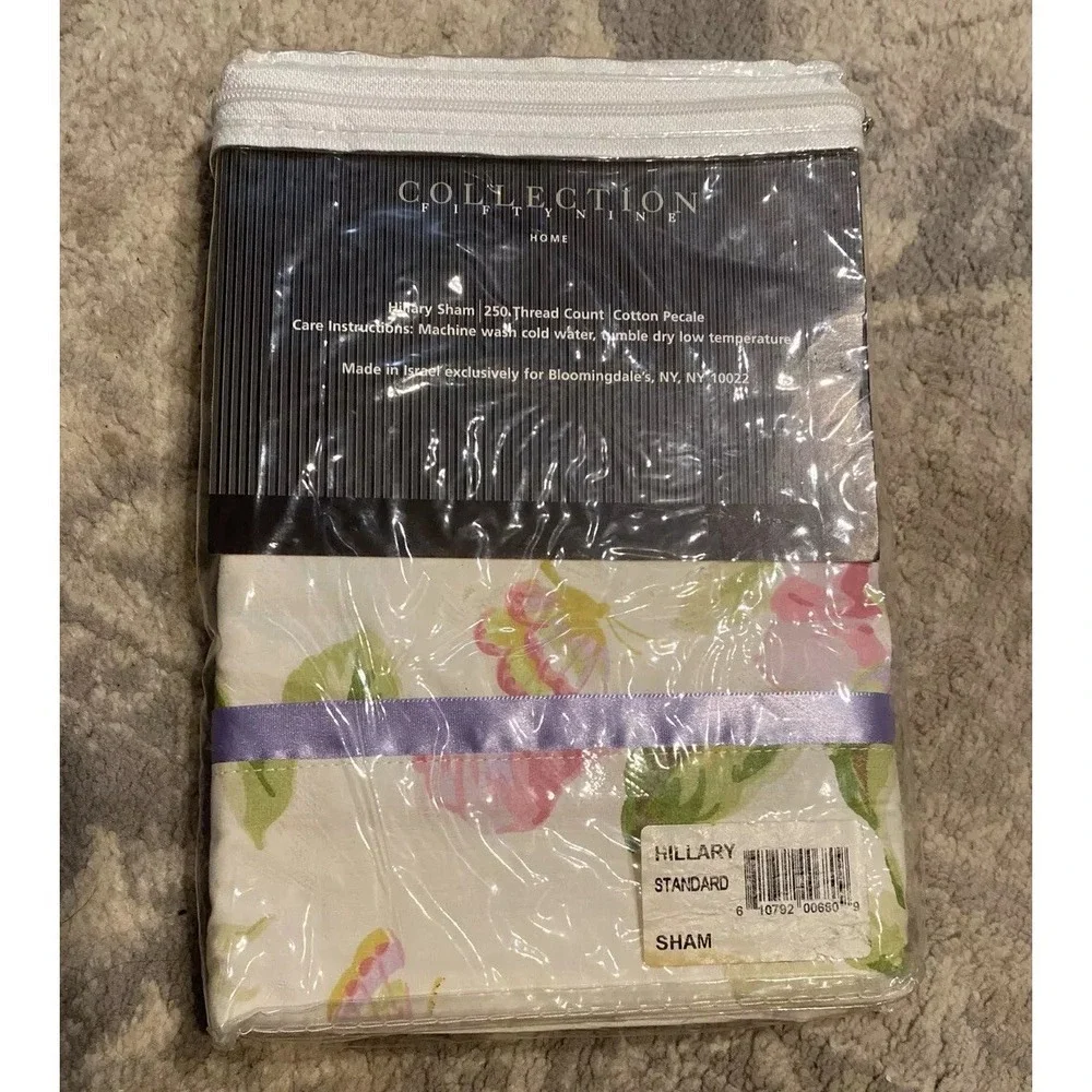 Collection Fifty Nine Hillary Floral Cotton Percale Standard Sham‎ Shabby New